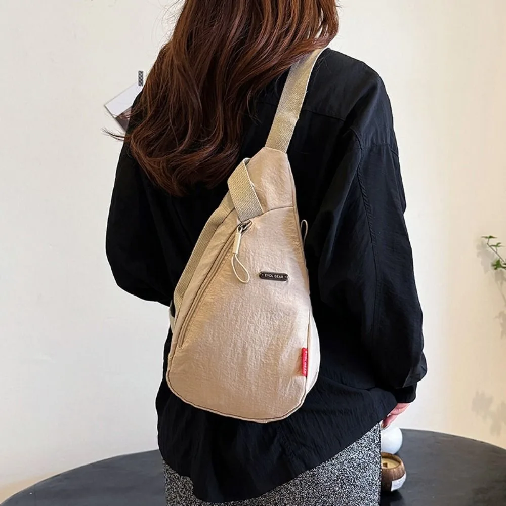 Unisex Nylon Chest Bag Waterproof Sport Phone Crossbody Bag Droplet Shaped Shoulder Bag Women Men