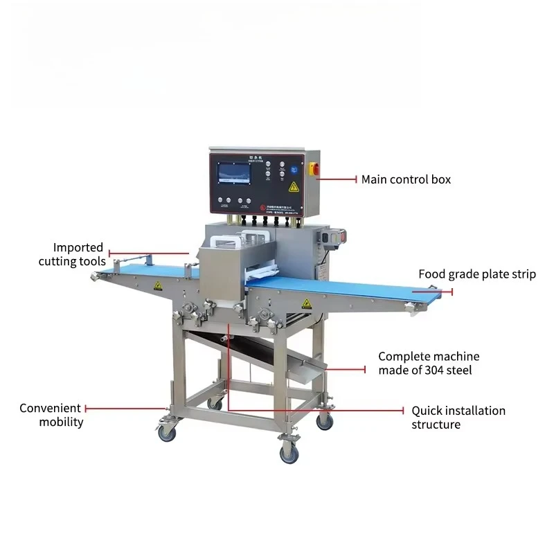 Continuous Operation  Making Jerky Beef Duck Chicken Fresh Meat Strip Cutting Machine
