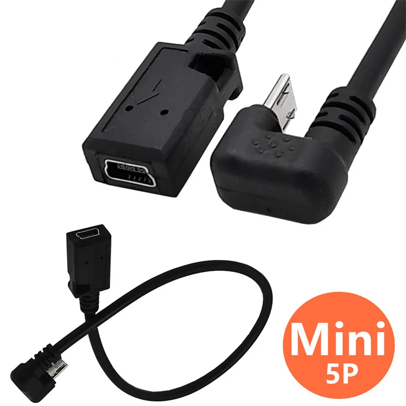 U Type 90 micro 5Pin make mobile data charging cable ANDROID PHONE TABLET PC game power transfer cable 0.3m