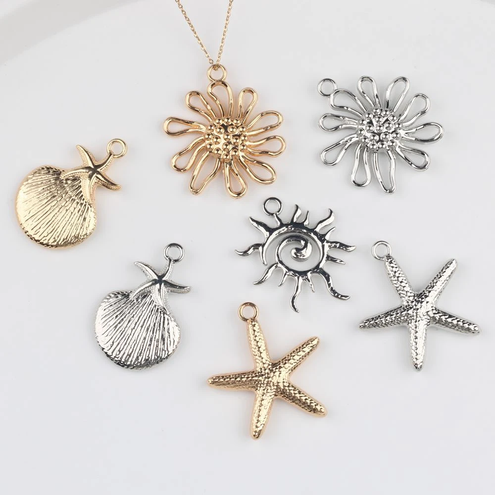 

10 шт., модная милая ракушка морской звезды, подвеска в форме подсолнуха, сделай сам, аксессуары для изготовления ювелирных изделий ручной работы, серьги, ожерелье, браслет
