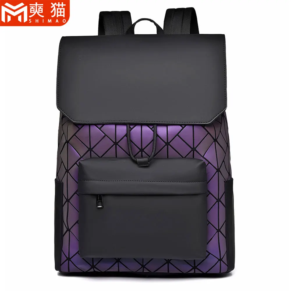 

New Trendy Sports Travel Backpack Men's Student School Bag Gifts For Man Geometric Leather 16 Inch Laptop Work Backpack Men