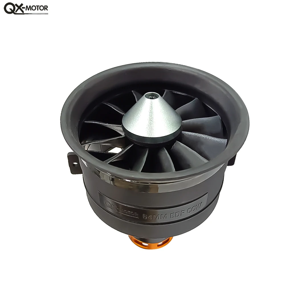 QX-MOTOR QF2822 64MM EDF 12 Blades Ducted Fan With 2100KV 2300KV 3300KV 4300KV Brushless Motor and 60A / 80A ESC