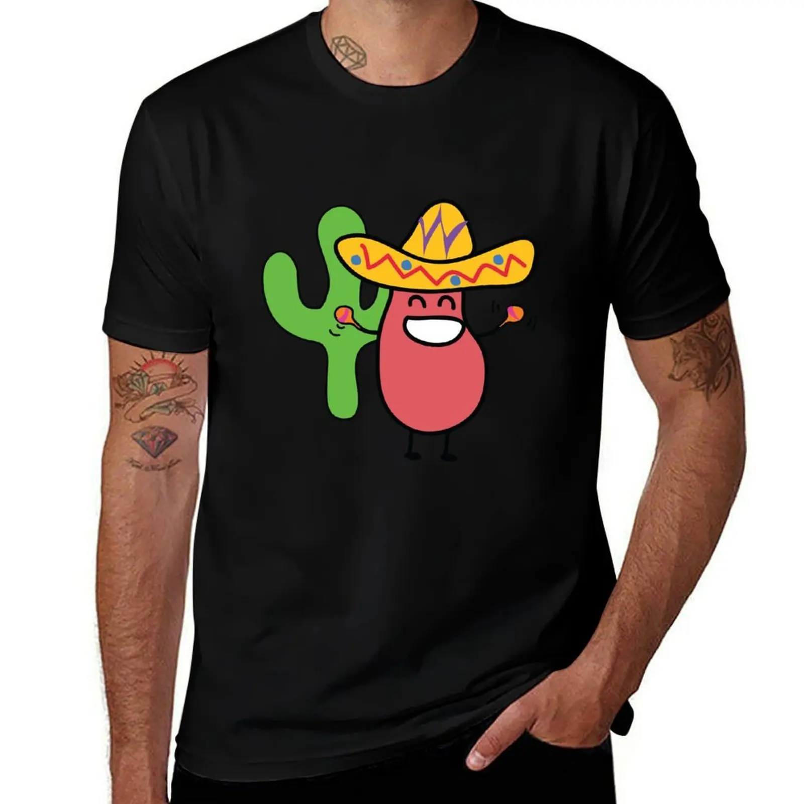 Little Mexican Jumping Bean - Cute Kids Cartoon Character T-Shirt Daily Wear Print T-Shirt