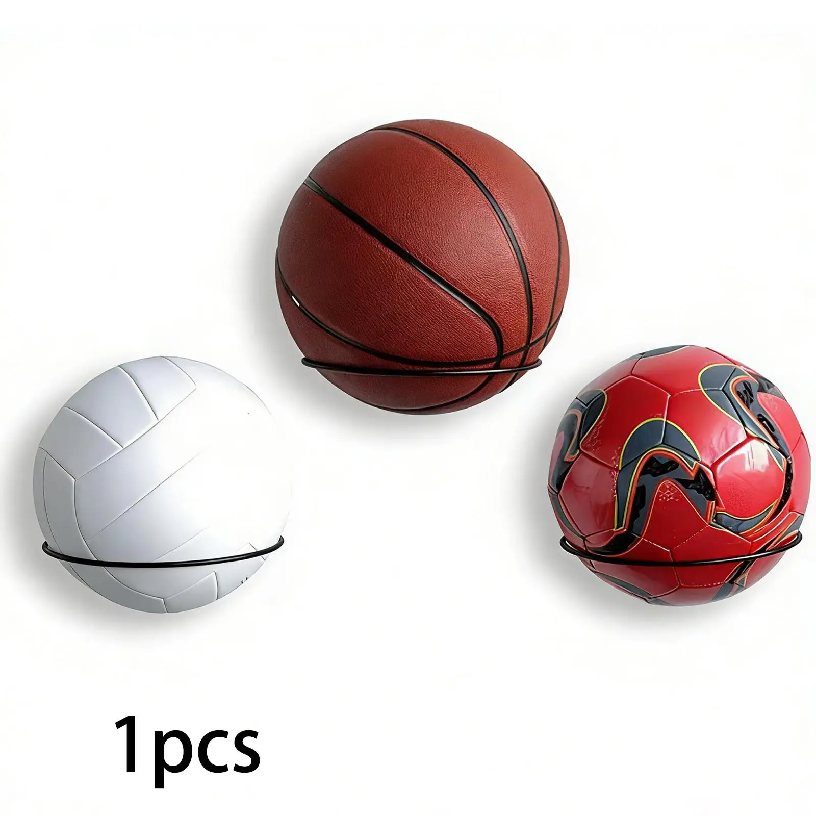 

Wall Mount Basketball Holder Sturdy Metal Durability Football Display Rack