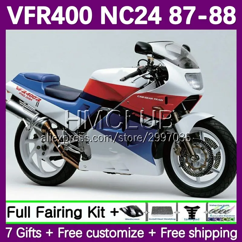 Обтекатели для HONDA VFR400 сине-Красный R V4 NC24 VFR400RR VFR400R 1987 1988 41No.33 RVF400R RVF VFR 400 R RR 400R CC 87 88 корпус