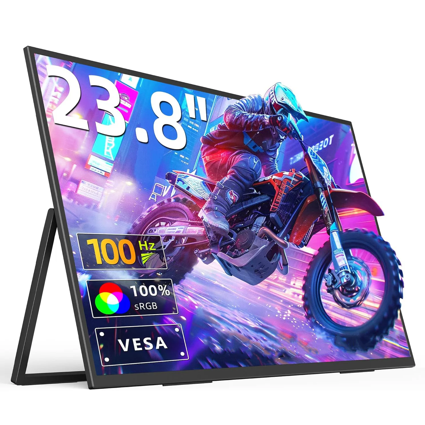 

23,8-дюймовый портативный монитор, 100 Гц, 100% RGB игровой дисплей с внешним экраном HDMI Type C для удлинителя ноутбука Steamdeck MacBook