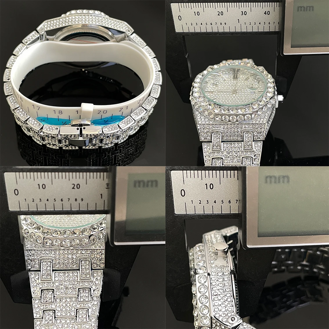 Luxury Brand UNIGUET Men Watch Fashion High Quality Gold Stainless Steel Waterproof Hip Hop Big Diamond Male Wristwatch 2025 New