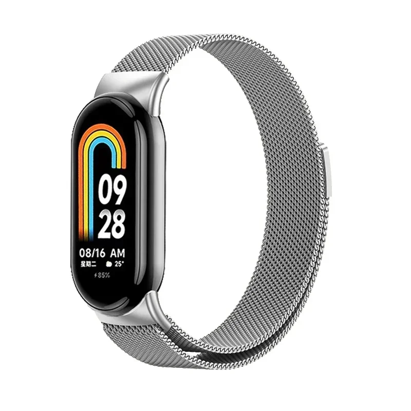 حزام من الفولاذ المقاوم للصدأ لـ Mi Band 8 9 حزام ساعة Correa لـ Xiaomi Mi Band 8 سوار معصم معدني Miband 8 9 حزام مغناطيسي