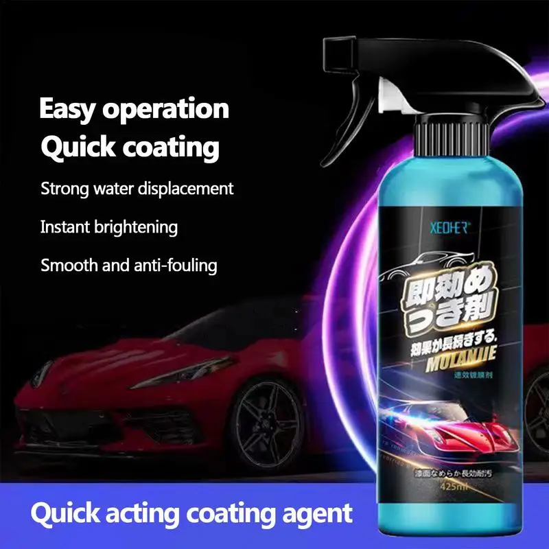 Spray de revestimento rápido para carro, agente rápido, resistente à água forte, úmido e seco, suprimentos automotivos, 425 ml