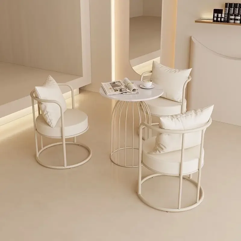 

Cream wind,balcony,table and chair combination,tea table,household,small apartment,light luxury,creativity,negotiation, homestay
