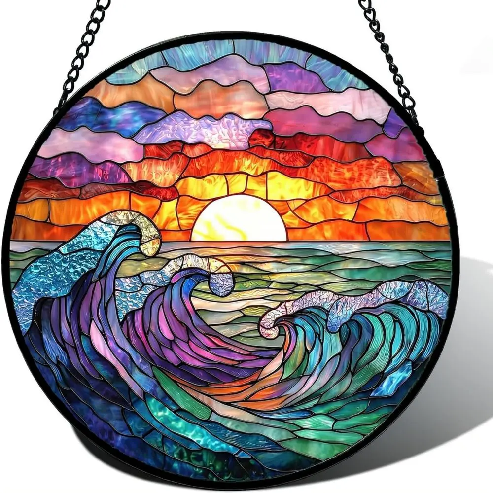 Colorful Glass Hanging Ornament Sun Catcher For Window Wall Art Decoration Artistic Light Refraction Home Design