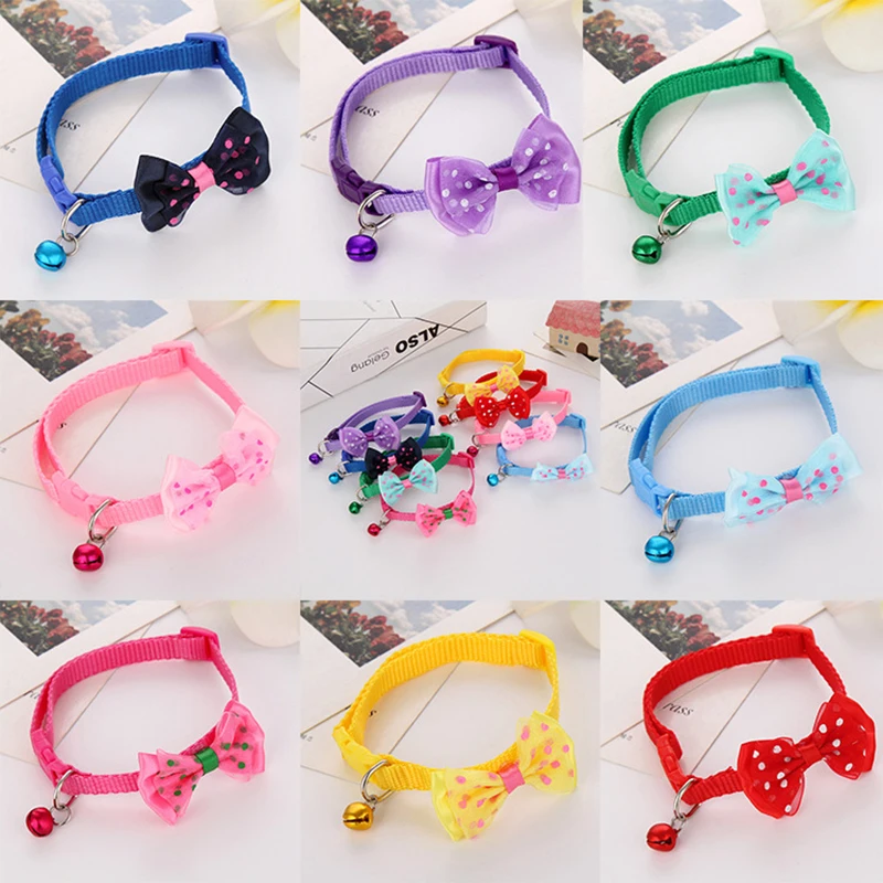 Pet Bow Collar Cat Bell Collar Korean Pet Collar Cat Bow Headband Collar, Suitable For Cats And Cat Collars Dogs Cat Supplies