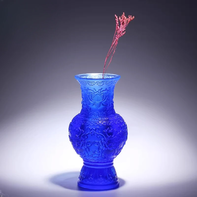 

Древняя глазурованная ваза в виде лотоса, украшение для окна, цветочная композиция для гостиной, светлая роскошь, высококачественная прикроватная тумбочка для учебы входа