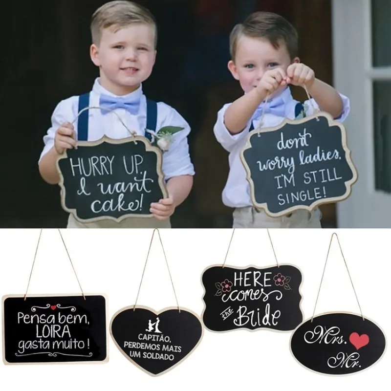 Rustic Wedding Wooden Blackboard Mr Mrs Bridal Shower Decoration Photobooth Birthday Party DIY Home Decor Sign Message Board