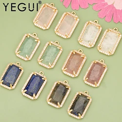 YEGUI ME53,jewelry accessories,18k gold plated,copper,natural stone,hand made,charms,jewelry making,diy pendants,4pcs/lot