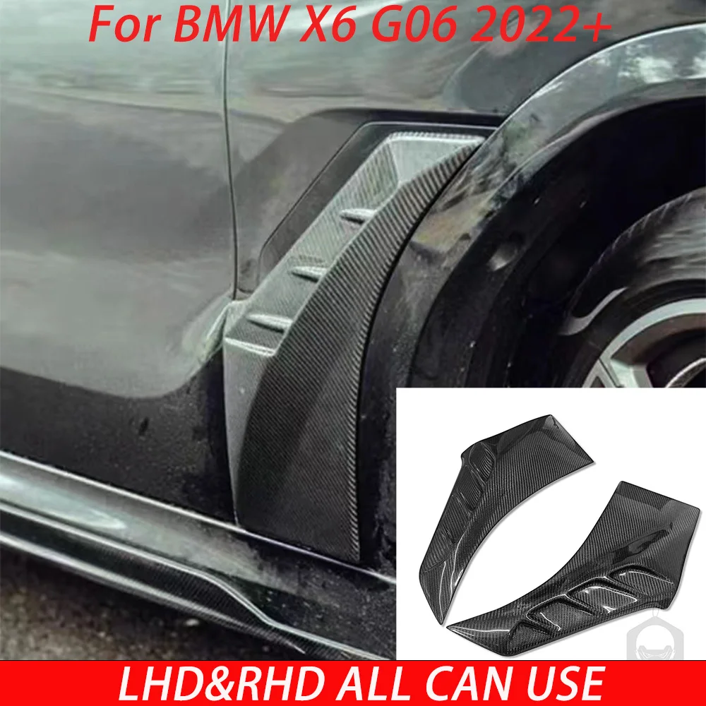 For BMW X6 G06 2022+ Carbon Fiber Fender Side Spoiler Trim Panel Car Exteriors Accessories Modifications Replacements Trim Gift