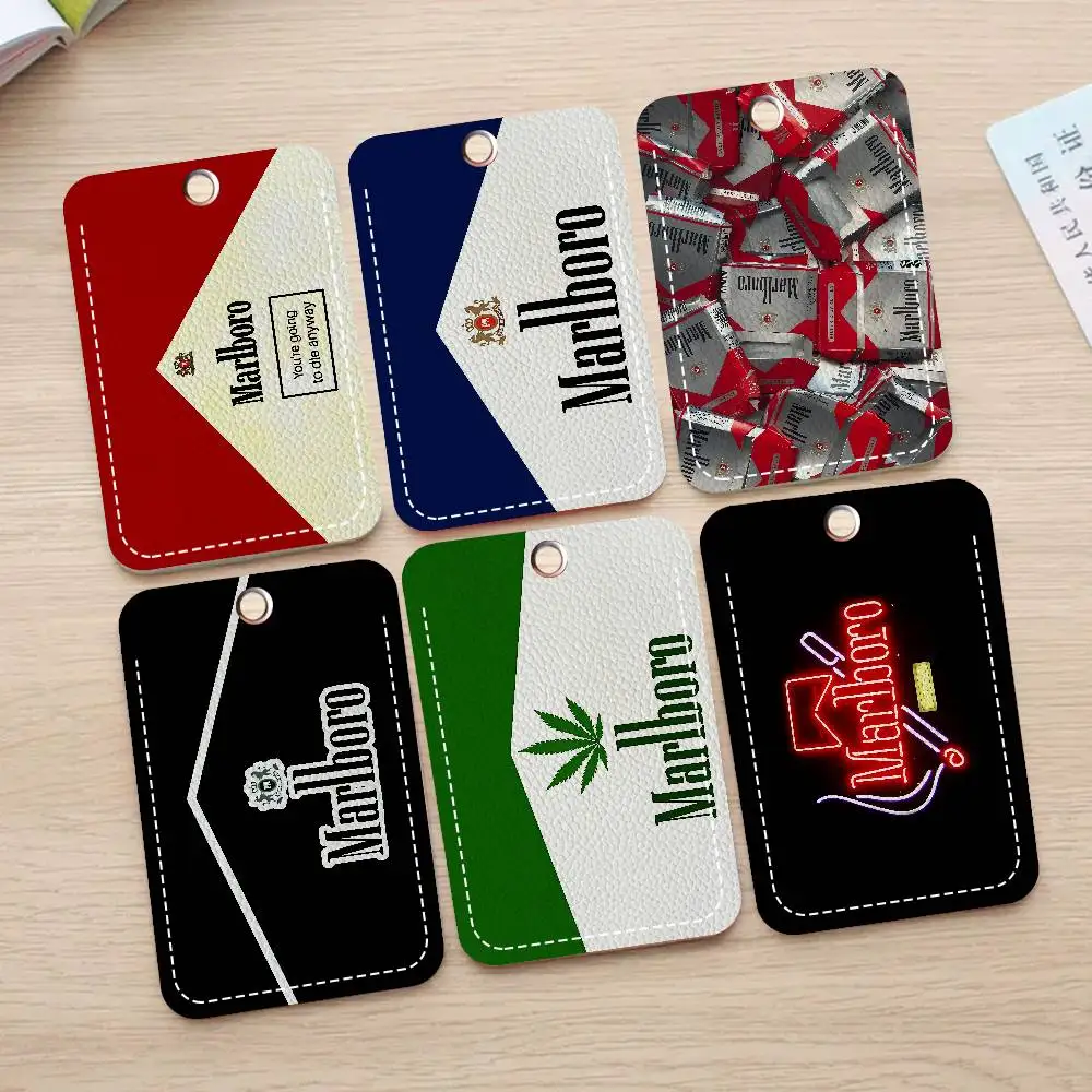Llavero Retro M-Marlboro con Porta Tarjetas para Tarjetas Bancarias, de Autobús, de Identificación y de Crédito