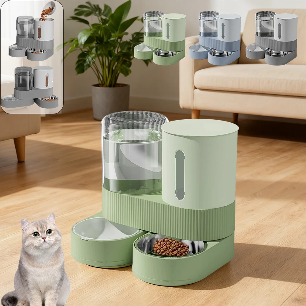 

Cat Bowl Automatic Feeder for Cats Dogs Large Capacity Pets Water Dispensers Integrated 360 Degree Rotatable Cats Bowls 고양이 급수기