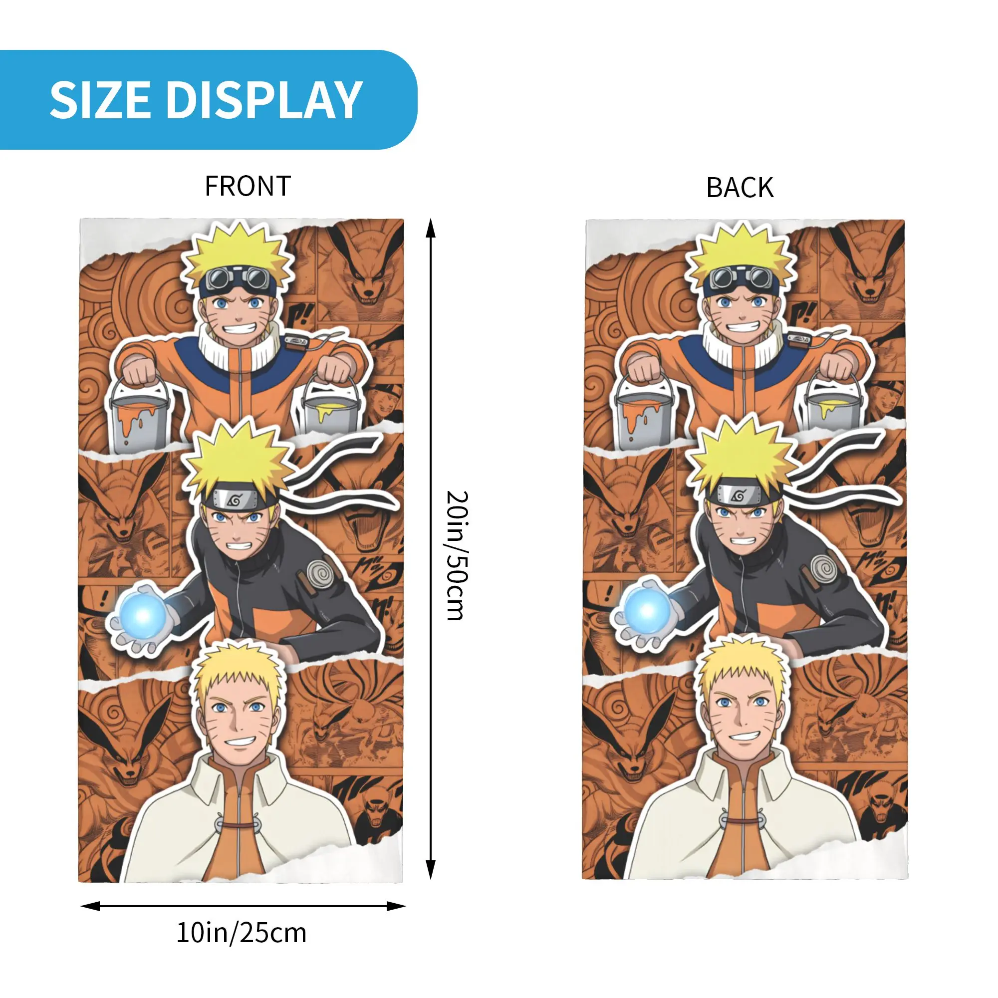 N-Narutoes Uzumakis Narutos Headband Neck Warmer Women Hiking Cycling Tube Scarf Anime Classic Manga Movie Face Bandana Gaiter
