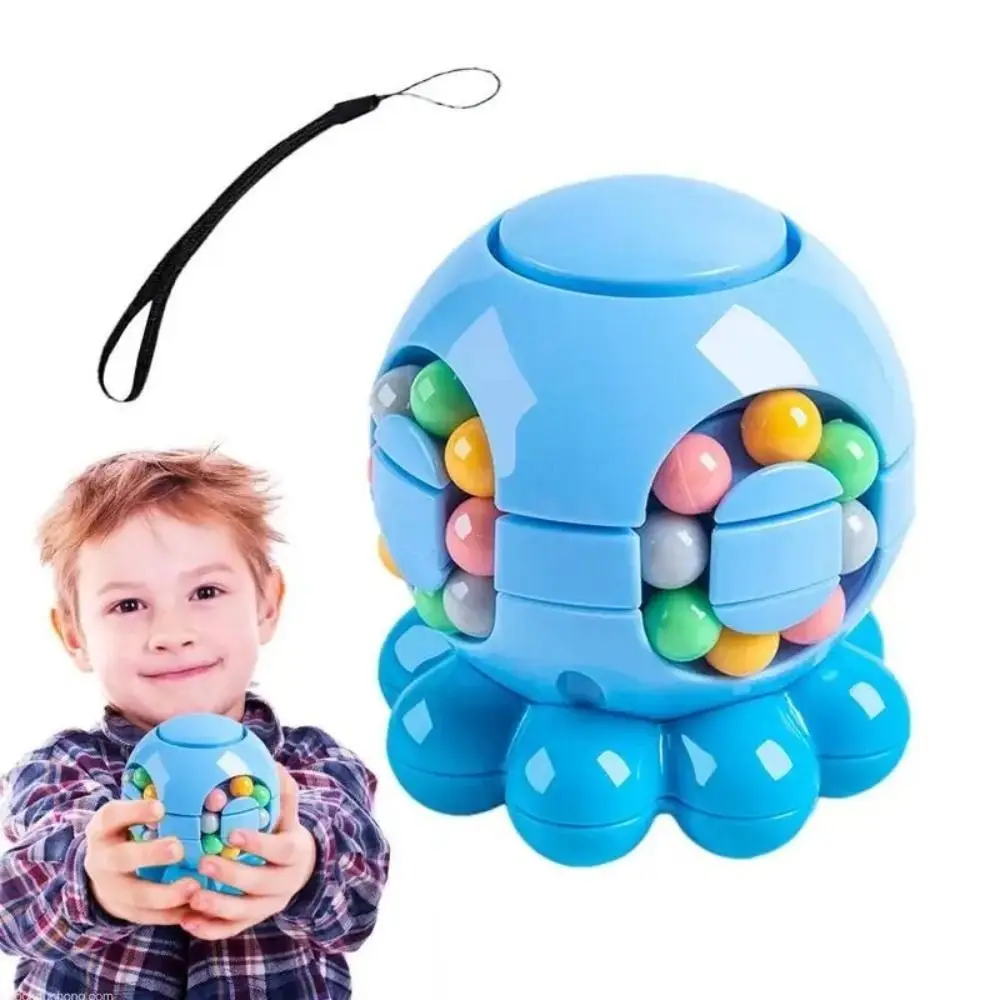 Creative Octopus Spherical Magic Bean Cube Spinner Finger Gyro Plastics Rotating Ball 3D Rotating Ball Finger Spinner Gyro