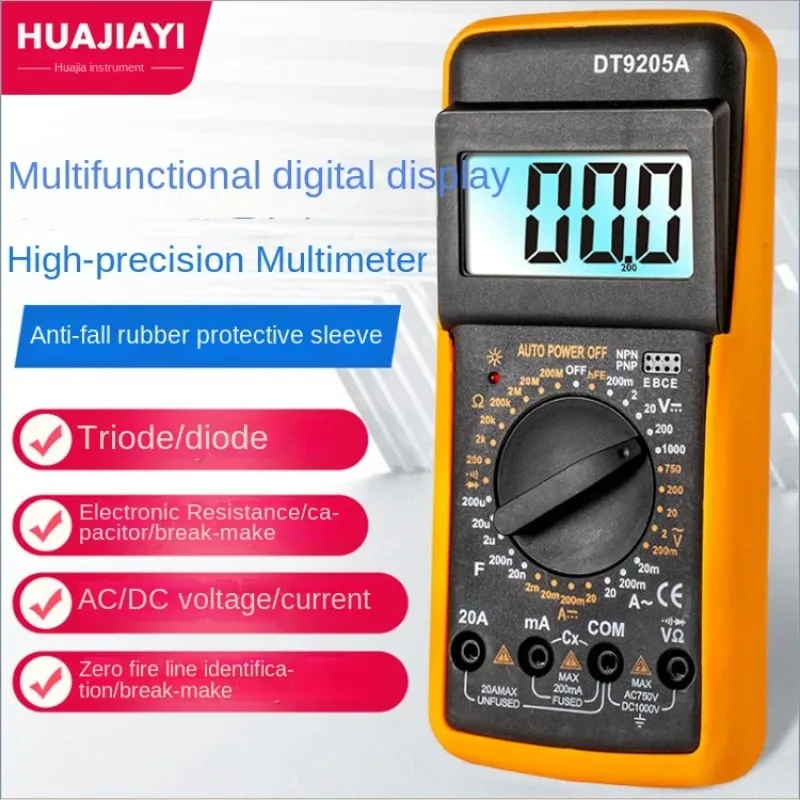 

DT9205A Digital Multimeter Transistor Capacitor Meter Tester AC/DC Electrical NCV Test Meter Analog Auto Range multi meter