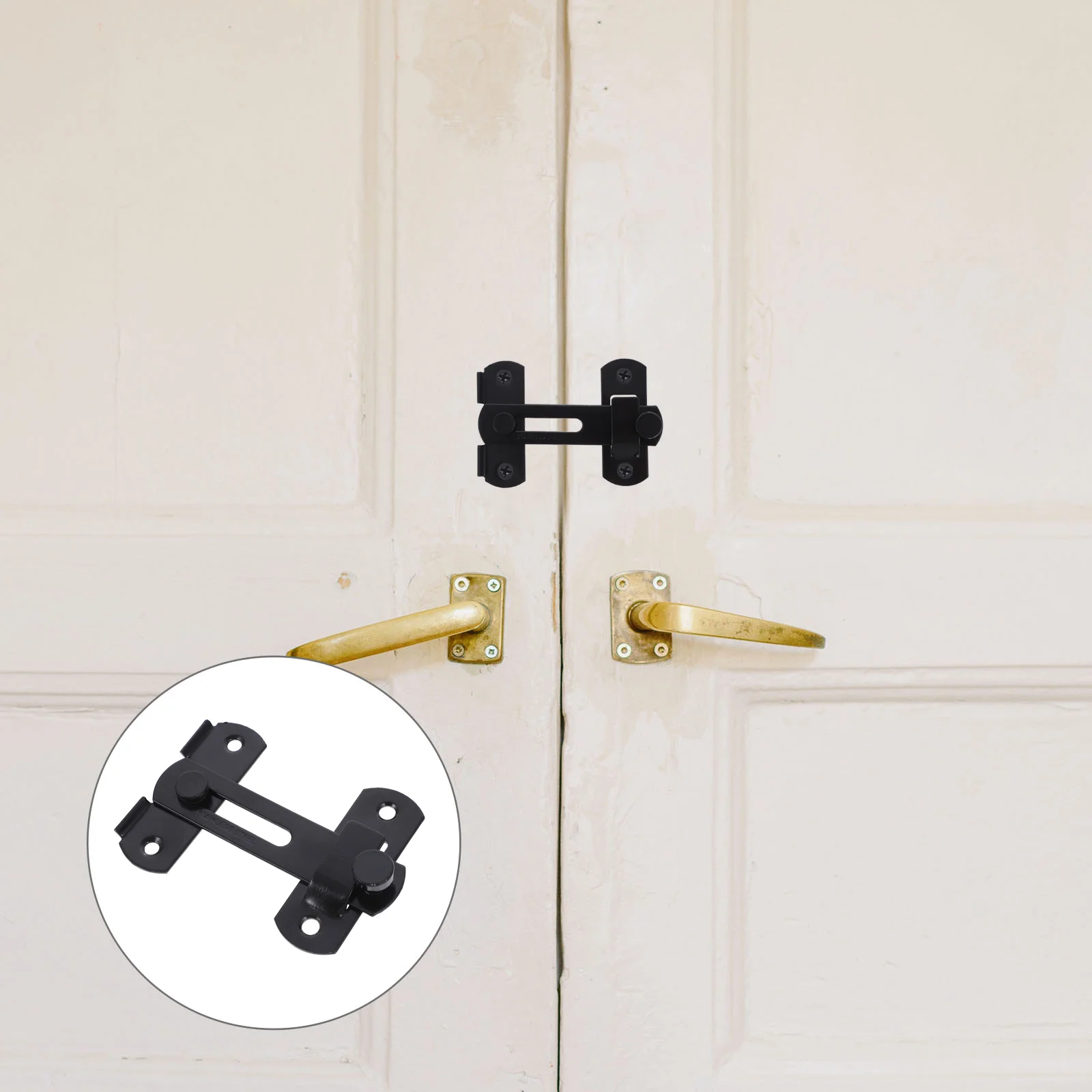 2 Pcs Door Latch Lock Reinforcement Plate Device Deadbolt Security Buckle House Stainless Steel