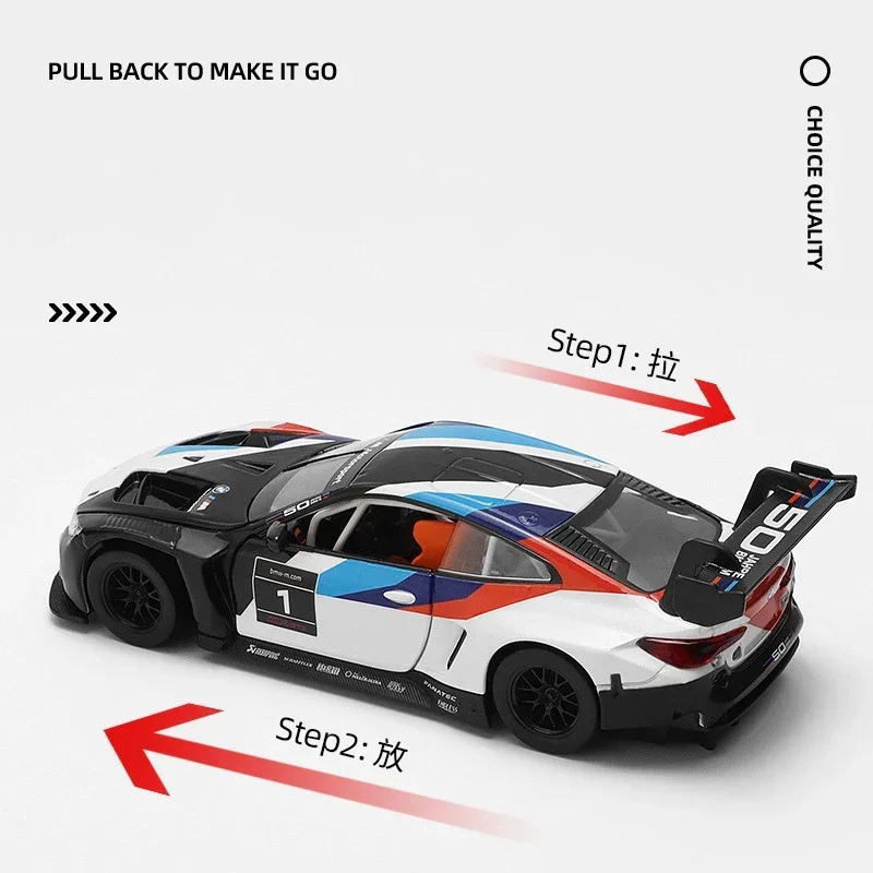 CCA 1:32 لسيارات BMW M4 GT3 Supercar سبيكة سيارة Diecasts ولعبة المركبات نموذج سيارة الصوت والضوء سيارات لعب الهدايا