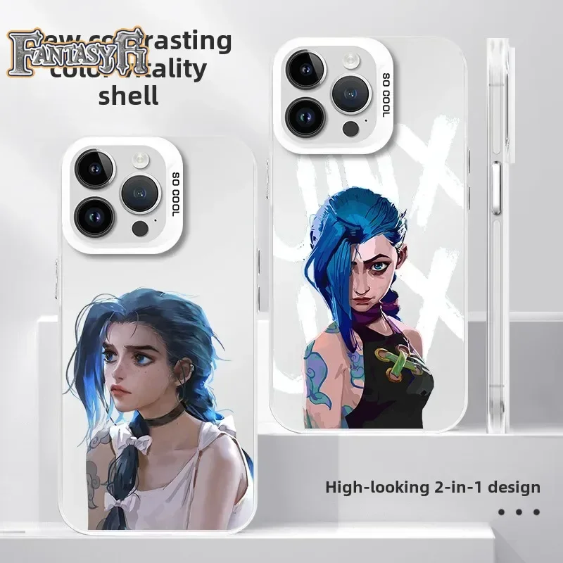 New In Stock Anime  Arcane: League Of Legends Jinx Phone Case Suitable For Iphone 16 Pro Iphone 15 Personalized Graffiti
