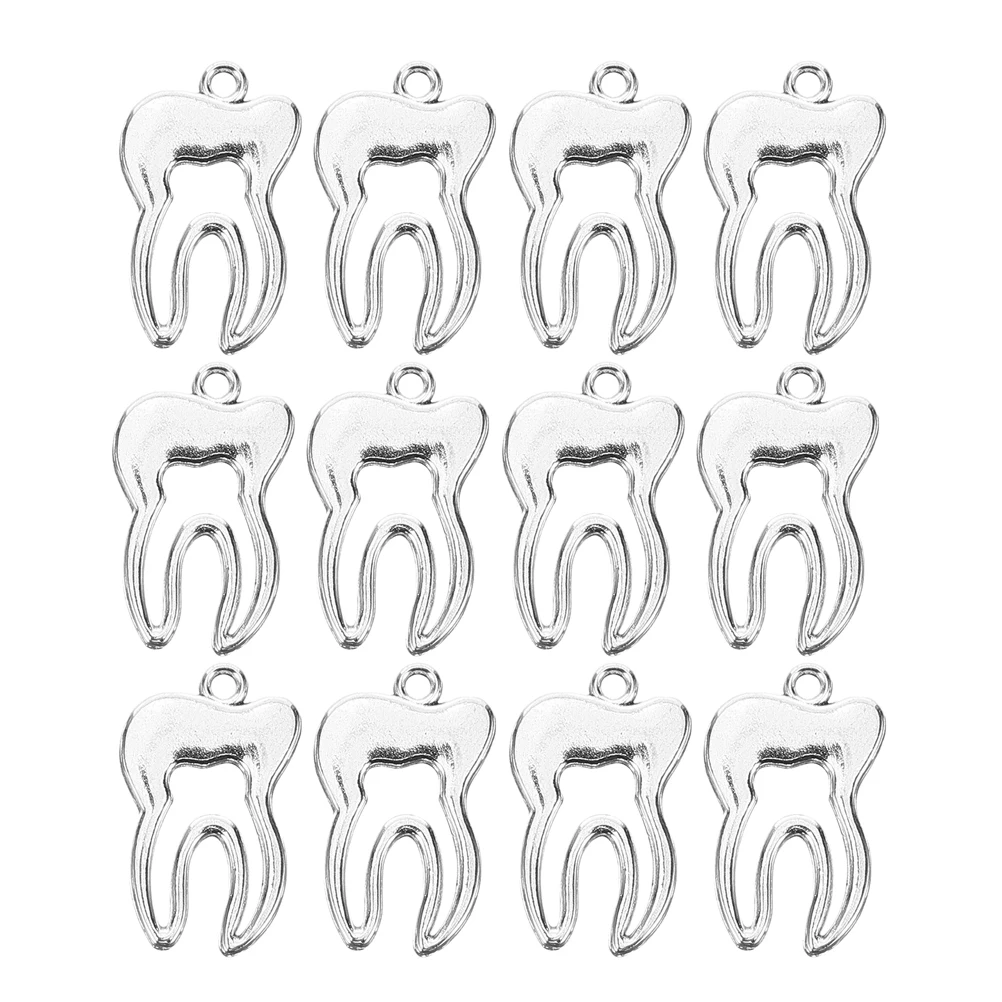 

30Pcs Alloy Tooth Charms Pendants for Jewelry Making DIY Accessories Unique Realistic Shape Necklace Bracelets Crafting Supplies