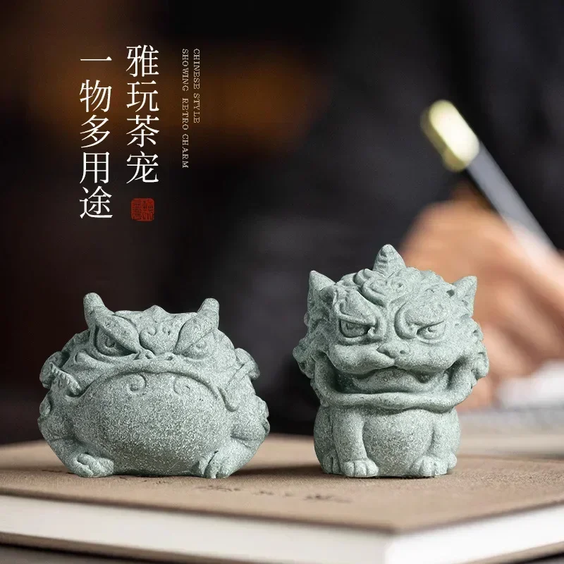 Chinese Style Sixi Balls Blue Sand Stone Small Ornament Home Tea Pet Tea Table Office Decoration Gift Ornament