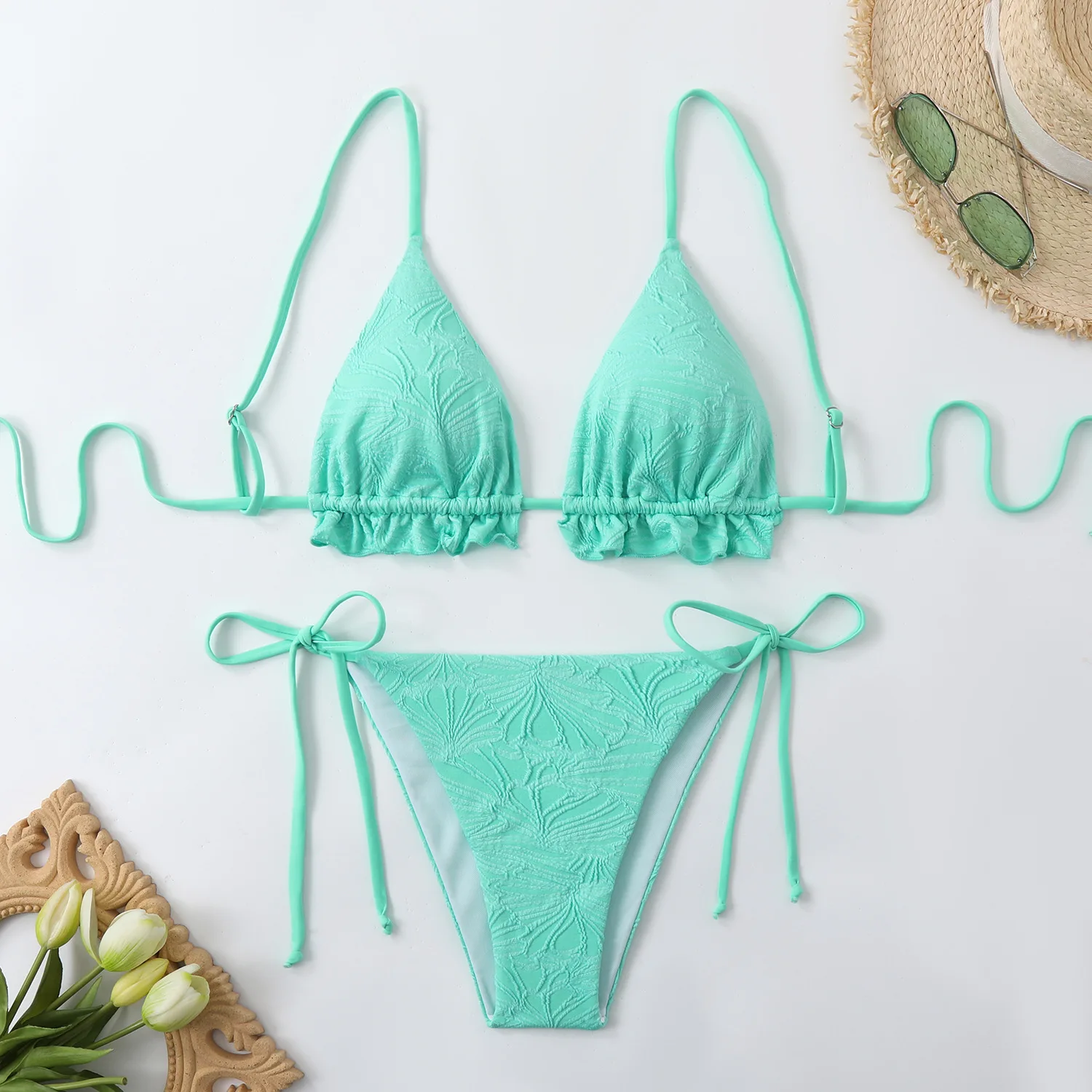 

Sexy Green Micro Bikini 2025 Women Swimsuit Female Swimwear Thong Bikinis Set Brazilian Beach Wear Bathing Suit Strings Biquini