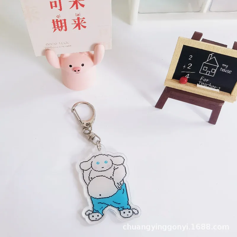 Sanrio New Funny Fatty Sanrio Keychain Hello Kitty Mymelody Kuromi Cinnamoroll Anime Figures Cartoon Bag Pendant Toys Gifts