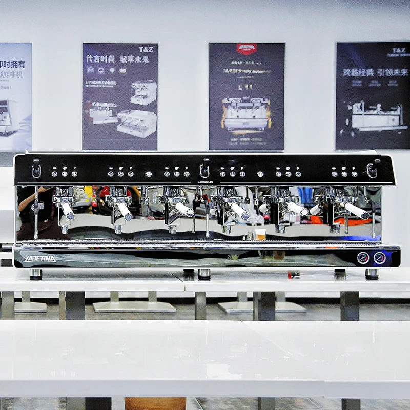 Professional Commercial Espresso Coffee Machine 3 Groups Programmable Semi-Automatic Stainless Steel Housing Electric Power