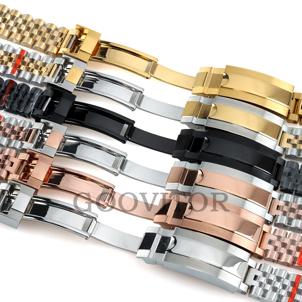 20 mm Jubilee-Armband, Rosé/Gold, PVD-Edelstahl-Uhrenarmband, passend für SUB GMT Datejust NH34 NH35 NH36 Uhrengehäuse, 40 mm hohe Qualität