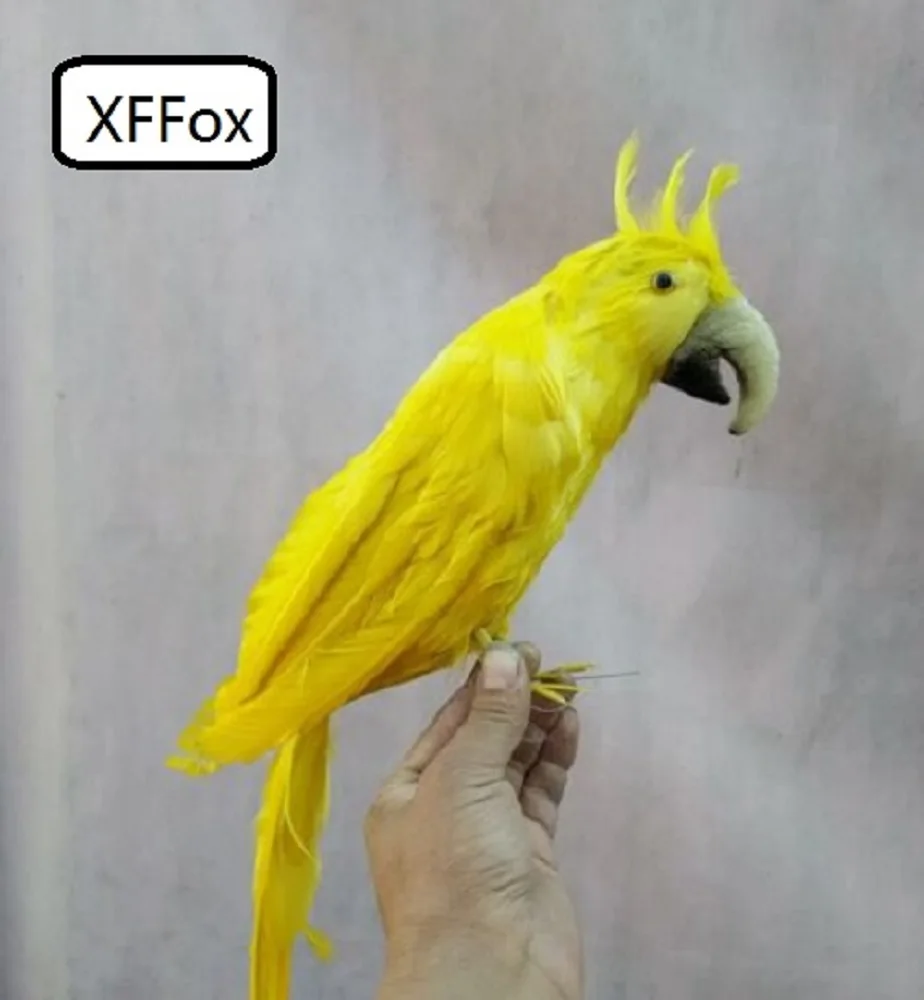 

big real life yellow parrot model foam&feather simulation cockatoo bird gift about 42cm xf0230