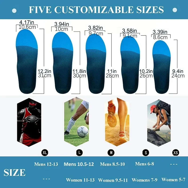 1 Pair of Unisex Insoles for Over-Pronation, Plantar Fasciitis, and Flat Feet - Improve Your Walking and Running Comfort!