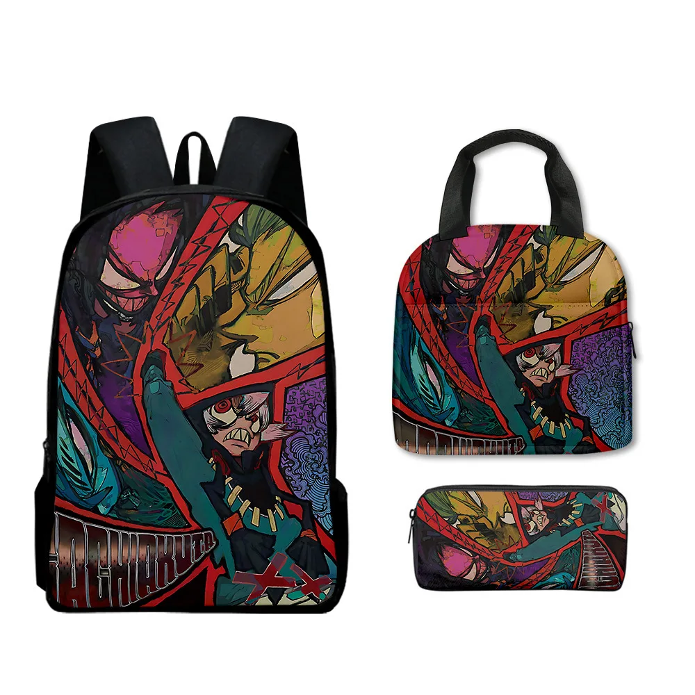 الهيب هوب شعبية Harajuku مضحك Gachiakuta ثلاثية الأبعاد مطبوعة 3 قطعة/المجموعة التلميذ الحقائب المدرسية كمبيوتر محمول Daypack على ظهره حقيبة الغداء مقلمة #2