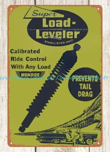 Super Load Leveler automotive Monroe Shocks metal tin sign living room