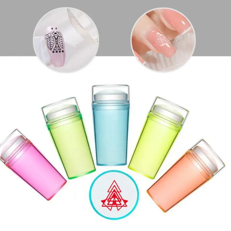 Nail Sponge With Stamp Nail Jelly Stamper Silicone Nail Stamper Silicone Nail Sponge For Diffused Nails French Seal Manicure