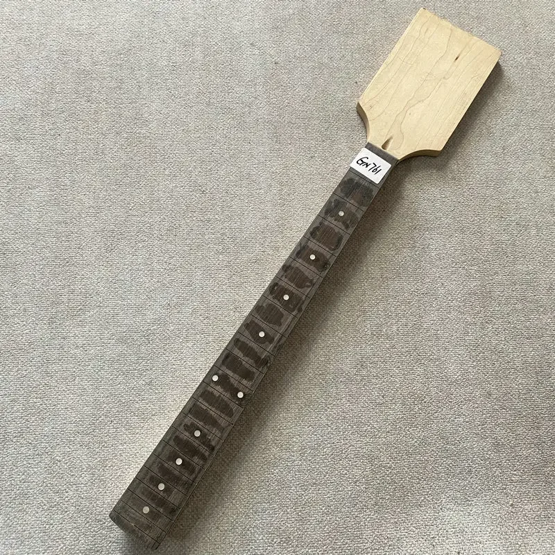 GN761 Custom Order Unfinished Electric Guitar Neck No Frets NO Paints with Glue on Fingerboard Headstock Uncut for DIY