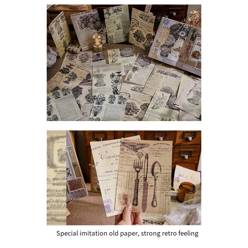 Retro Handbook Material Book DIY Base Material Package Retro Inspiration Series Retro Handbook Decorative Backing Paper