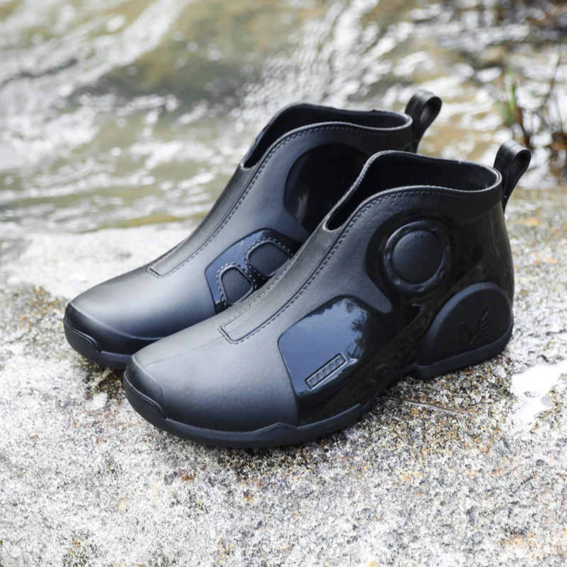 Men Outdoor Fishing Rain Boots 2023 Fashion Non-slip Waterproof Rain Boots Indoor Kitchen Work Rain Boots Car Wash Boots 레인부츠 남성