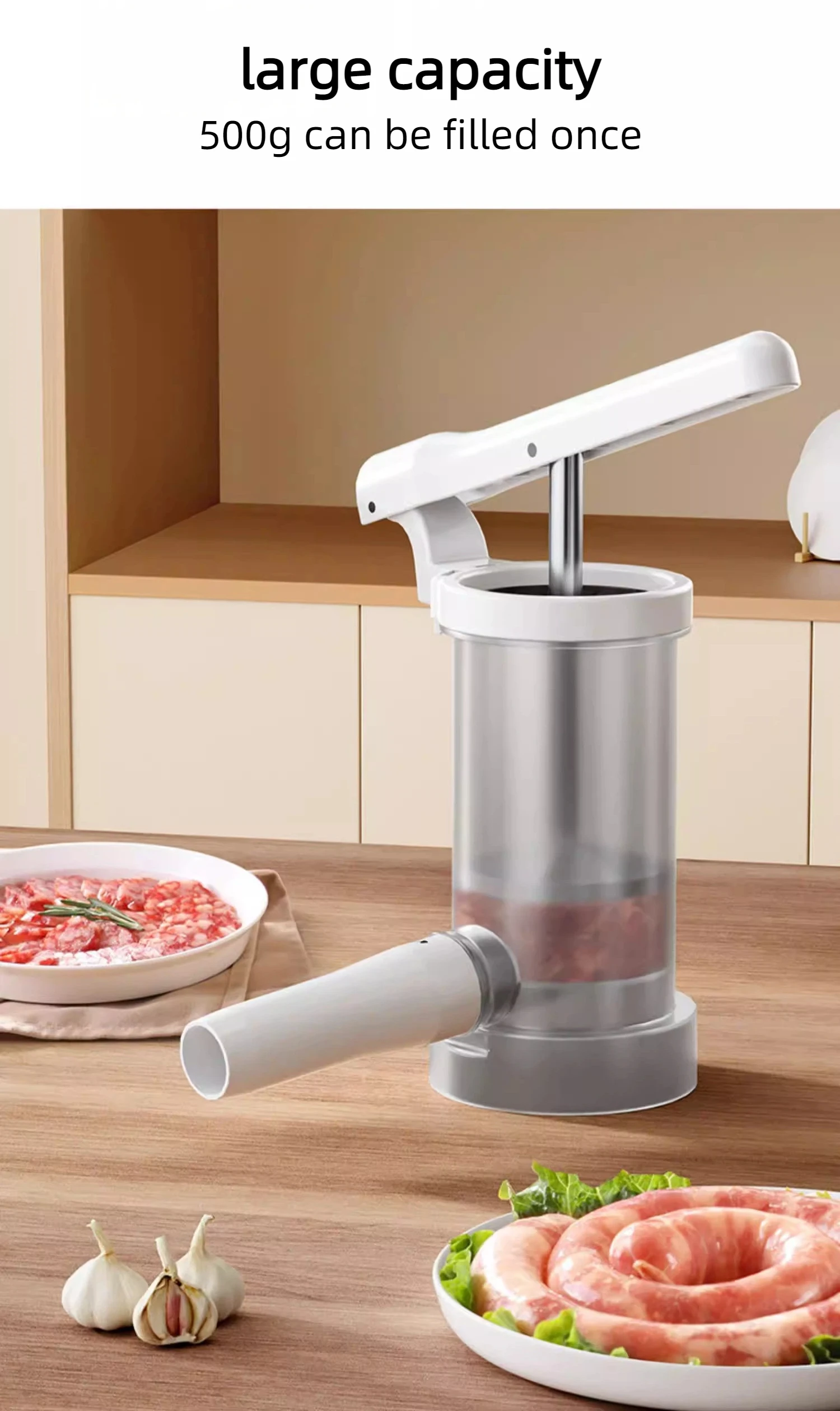 Wurstfüllmaschine für den Haushalt, manuelle Wurstfüllmaschine, Wurstfüllgerät für den Haushalt. – Detail 4
