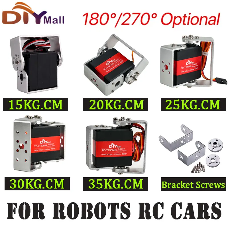 15KG/20KG/25KG/30KG/35KG Metal Digital Servo 4.8-8.4V 180/270 Degree Dual Axis Brushed Motor For RC Cars Robots Angle Control