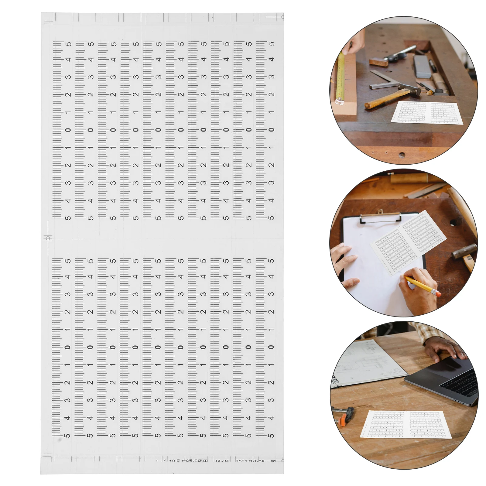 

20pcs Adhesive Measuring Workbench Scale Strip Replacement Ruler Replacement Measuring Tape Sticker Multi-Use Flexible Ruler