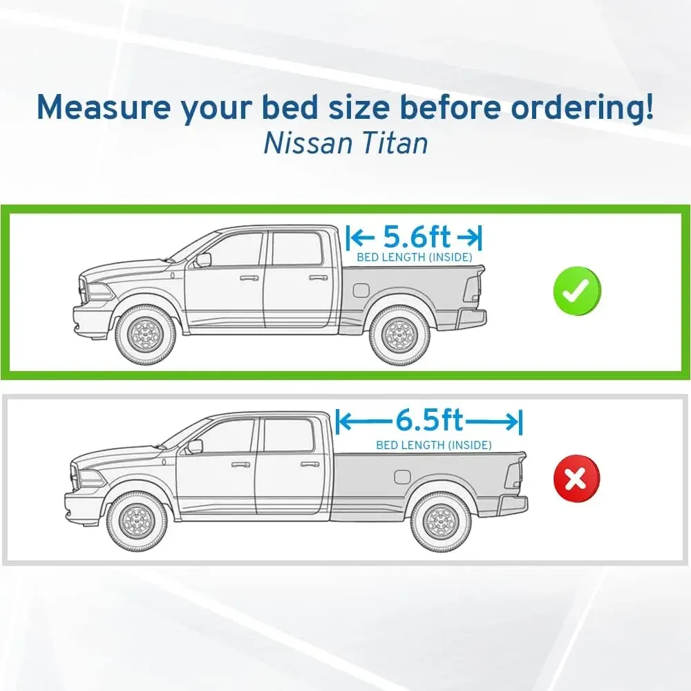 ฝาครอบเหมาะกับ 2017-2024 Nissan Titan 5.5 '(67 ") รถบรรทุก Matte สีดําอลูมิเนียม Low Profile กันน้ํา