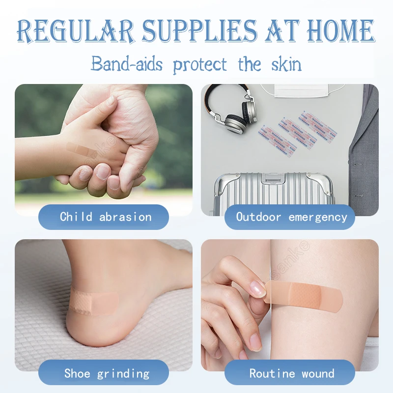 100pcs/lot Breathable Band Aid Waterproof Bandage First Aid Wound Dressing Medical Tape Wound Plaster Emergency Kits Bandaids