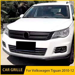 Racing Grille For Volkswagen Tiguan 2010 2011 2012 Year Carbon Black Front Bumper Grill Body Ornament Vents Kit Spoiler Diffuser