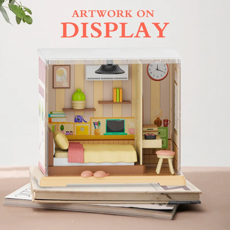 MINIATUROWY Model Pokoju do Spania Puzzle 3D Seria Super Store Happy Meals Kuchnia Plastikowy Zestaw DIY Miniatura Domu Klocki Konstrukcyjne