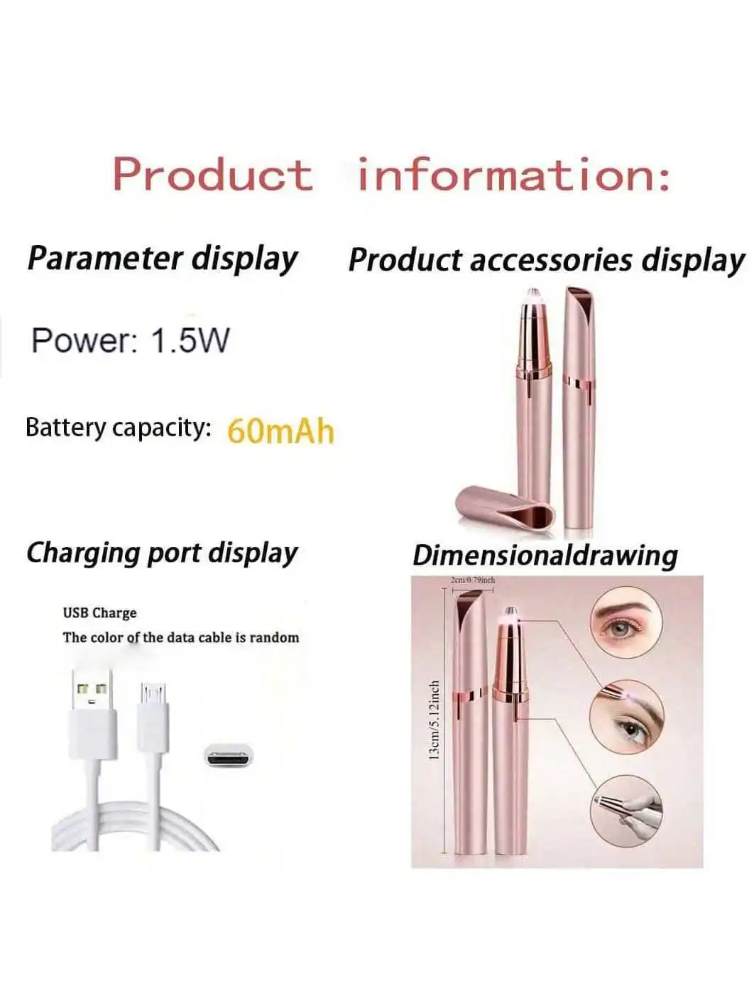 2026 Womens Elektrische Wenkbrauw Trimmer Eye Brow Shaper Potlood Gezicht Haar Remover Voor Vrouwen Automatische Wenkbrauw Scheerapparaten Oplaadbare